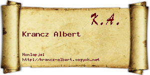 Krancz Albert névjegykártya
