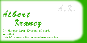 albert krancz business card